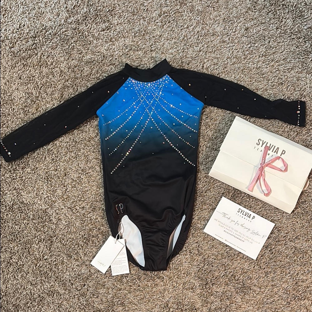 Sylvia P Black and Blue Leotard